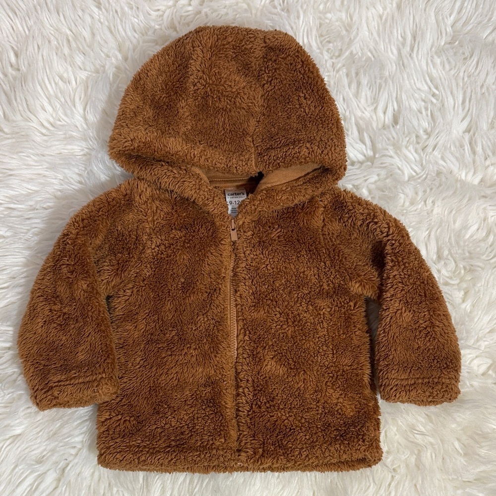 Carter’s Chestnut Brown Plush Hooded Jacket 9-12 M